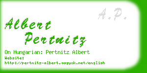 albert pertnitz business card